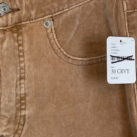 Free People CRVY Cord Lace Up Back Flare Jeans Size 34 - Picture 6 of 10